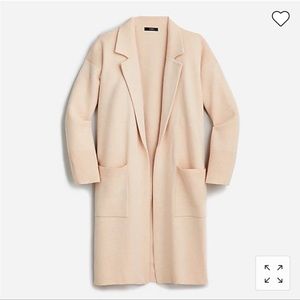J.Crew Ella open-front long sweater-blazer heather pale pink new